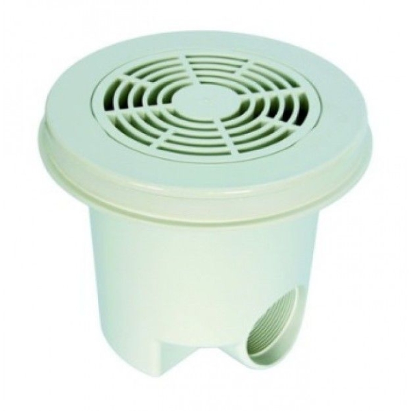 Bodenablauf rund für Betonbecken mit Gitterblende in Kunststoff